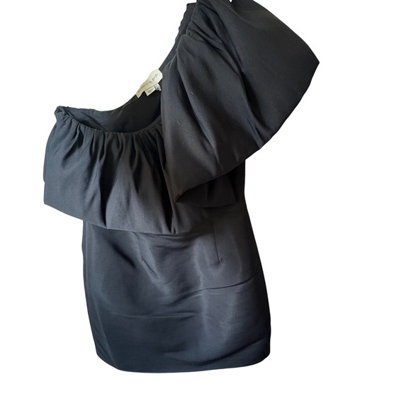 $495 NWT SACHIN & BABI Garcelle One Shoulder Ruffle Dress Party Cocktail Black 0 - Picture 6 of 12